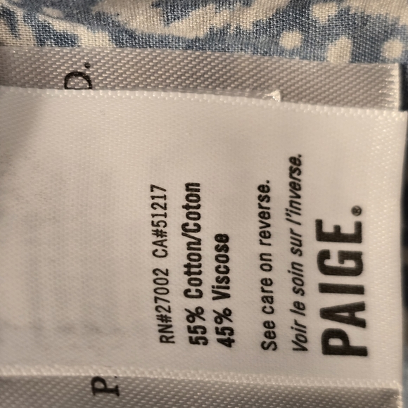 PAIGE Womens Blue and White Ruched Sailor Collar Blouse - Picture 6 of 8